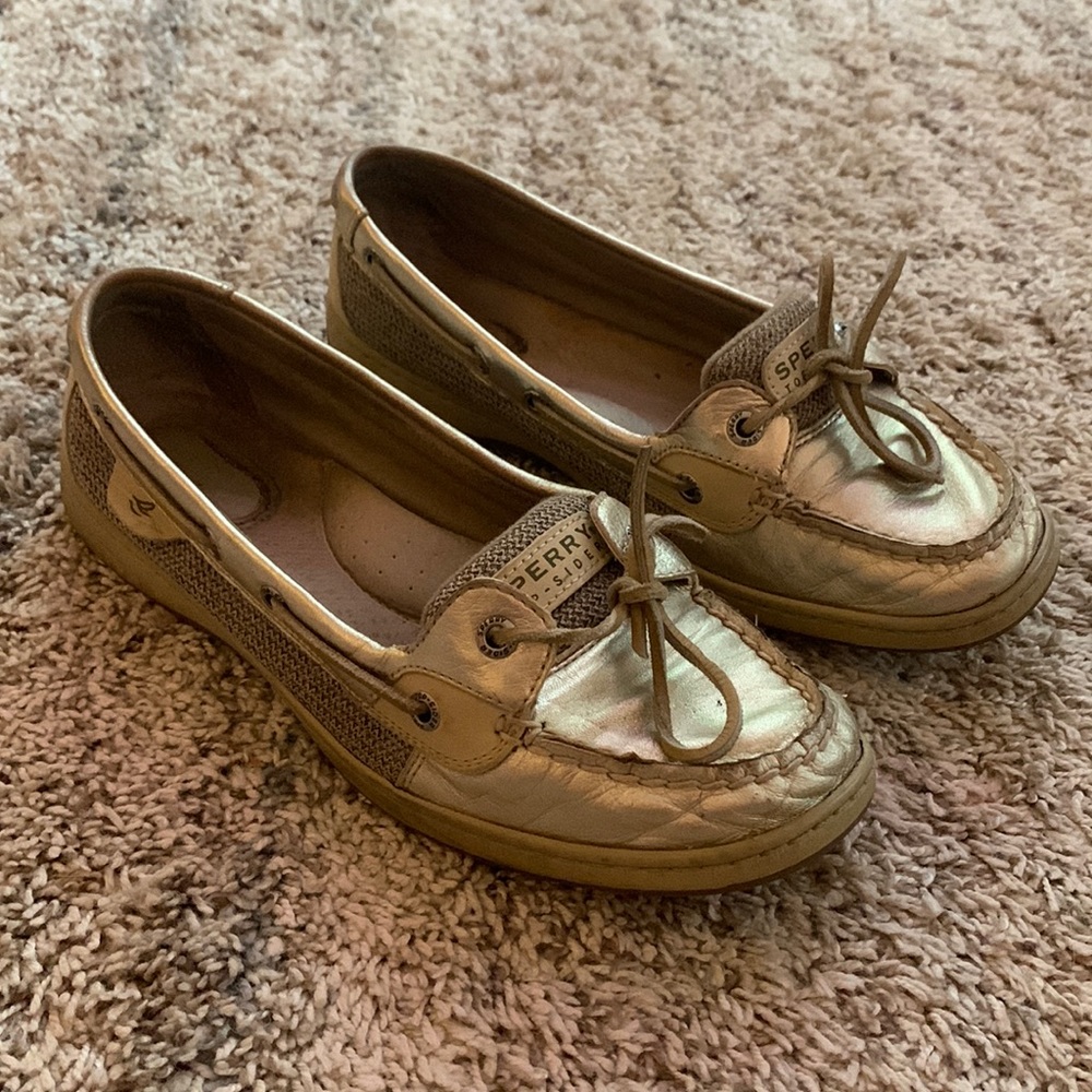 Sperry top-slider angelfish metallic gold boat shoes